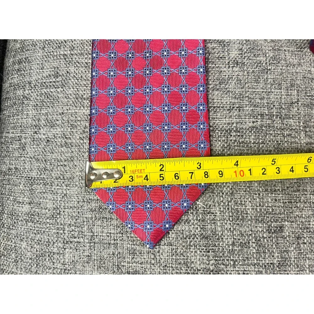 Jos. A. Bank Executive Collection Red Blue Geometric Silk Necktie 3.25